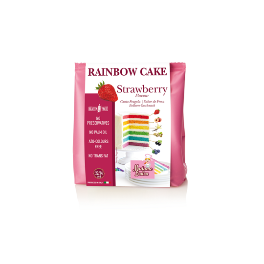 RAINBOW Cake - JAHODA červená